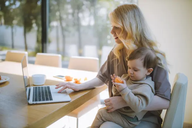Work From Home Jobs Woman And Baby