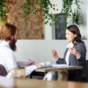 Interview tips woman and man in office